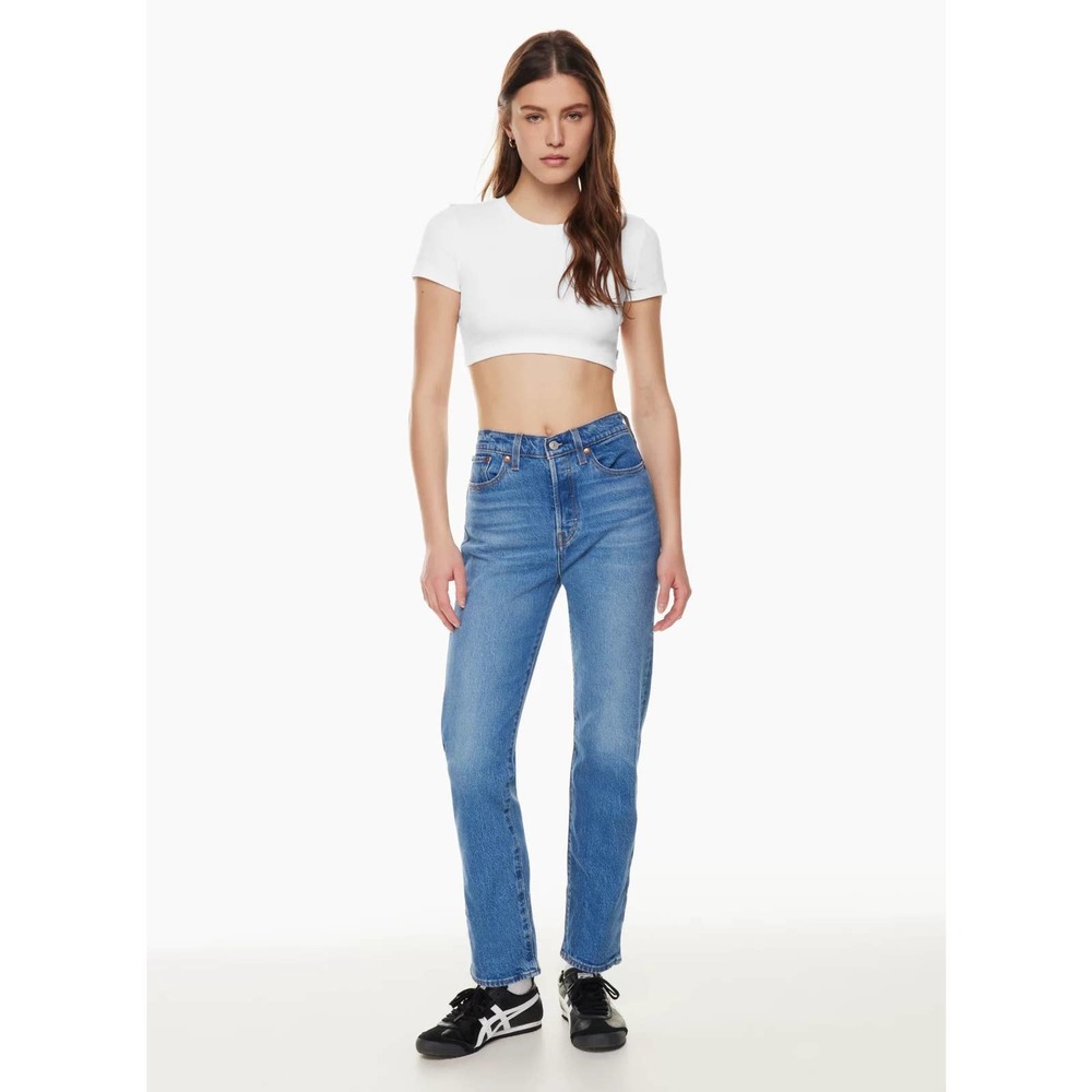 Levi's Premium Wedgie High Rise Straight Leg Denim Medium Wash